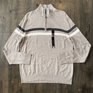 Banana Republic Sweater Mens L Tan 1/4 Zip Long Sleeve Knit Casual Capsule